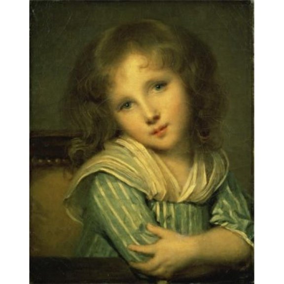 The Girl at the Table Jean Baptiste Greuze 1725-1805 French Oil on Canvas Palace of Petrodvoretz Russia - 18 x 24 in.