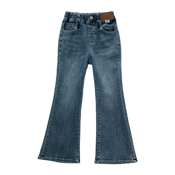 The Girls Wide Leg Denim Jeans Girls' Fit Jeans Clothing Boys Pants Girls Cloths Fleece Warm Pants Clothes