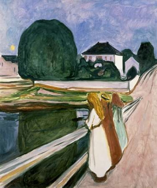 The Girls on the Pier 1901 Canvas Art - Edvard Munch (20 x 24)