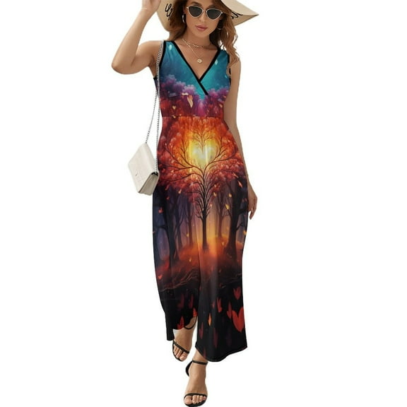 The Giving Tree Art Sleeveless Dress Women's Summer Suit Dresses for Women 2025 Luxury Party Dress