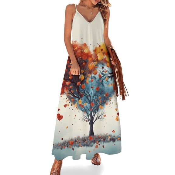 The Giving Tree Design Sleeveless Dress Woman Fashion Long Dresses Women's Summer Suit Dress 2025