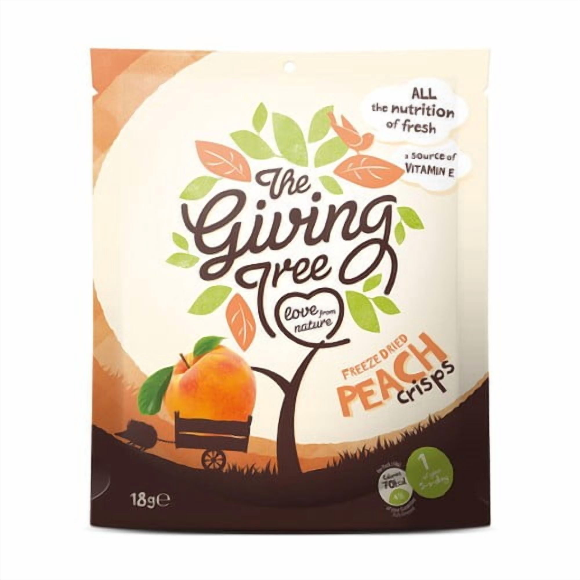 The Giving Tree Freeze Dried Peach Crisps 18g, British Import (Pack of 2)