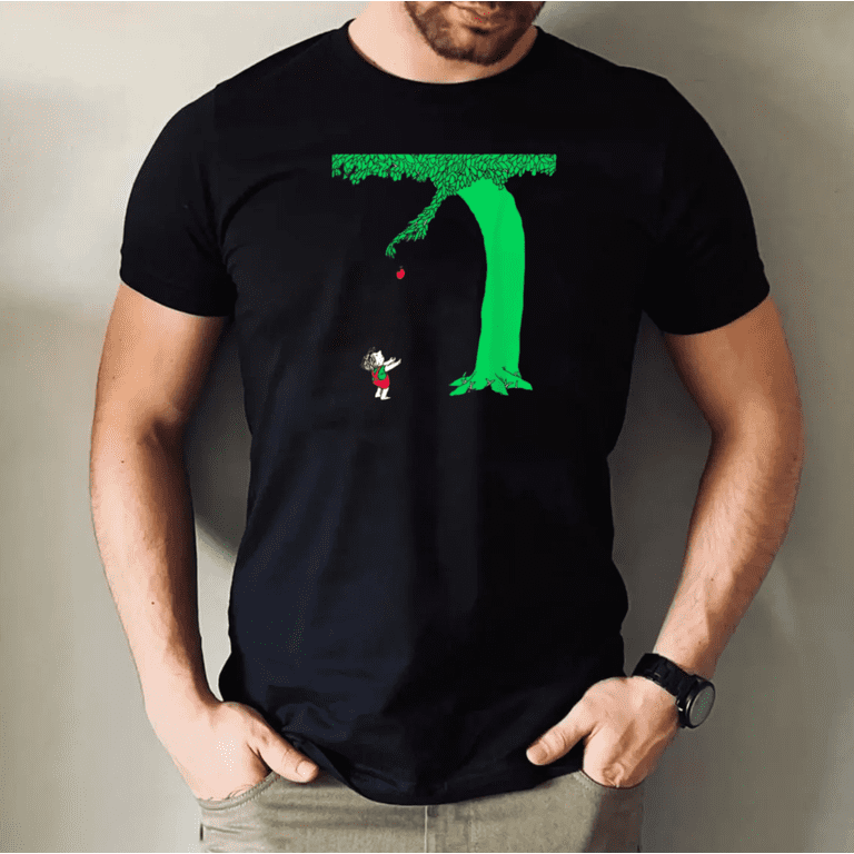 BECOME TREE グラフィックTシャツ Lサイズ The Giving Tree Inspired Retro Nature Graphic Book Lover Unisex T