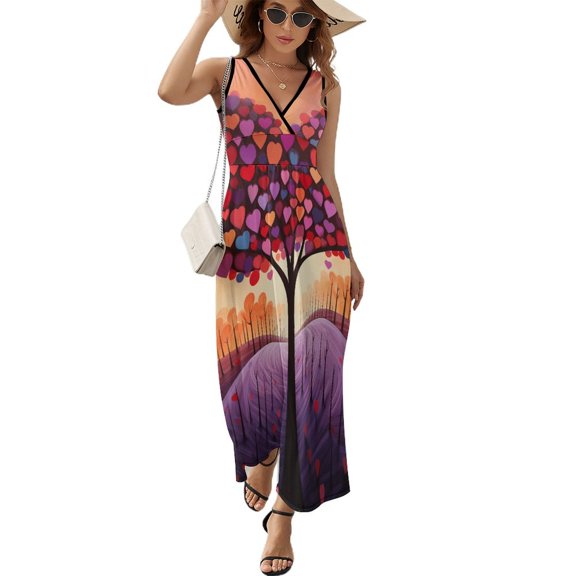 The Giving Tree Sleeveless Dress Woman Fashion Long Dresses Women's Summer Suit Dress 2025
