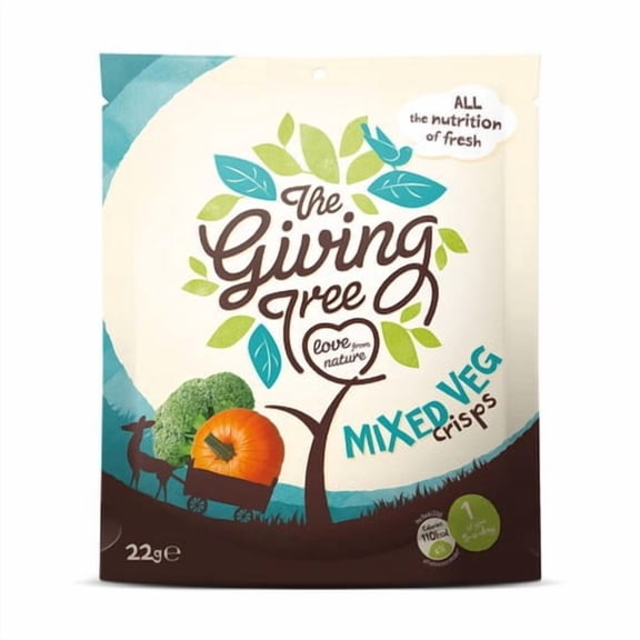 The Giving Tree Vacuum Fried Mixed Veggie Crisps 22g, British Import (Pack of 6)