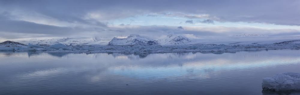 The Glacial Lagoon Of Jokulsarlon Along The South Coast Of Iceland Iceland Canvas Art - Robert Postma Design Pics (38 x 12)