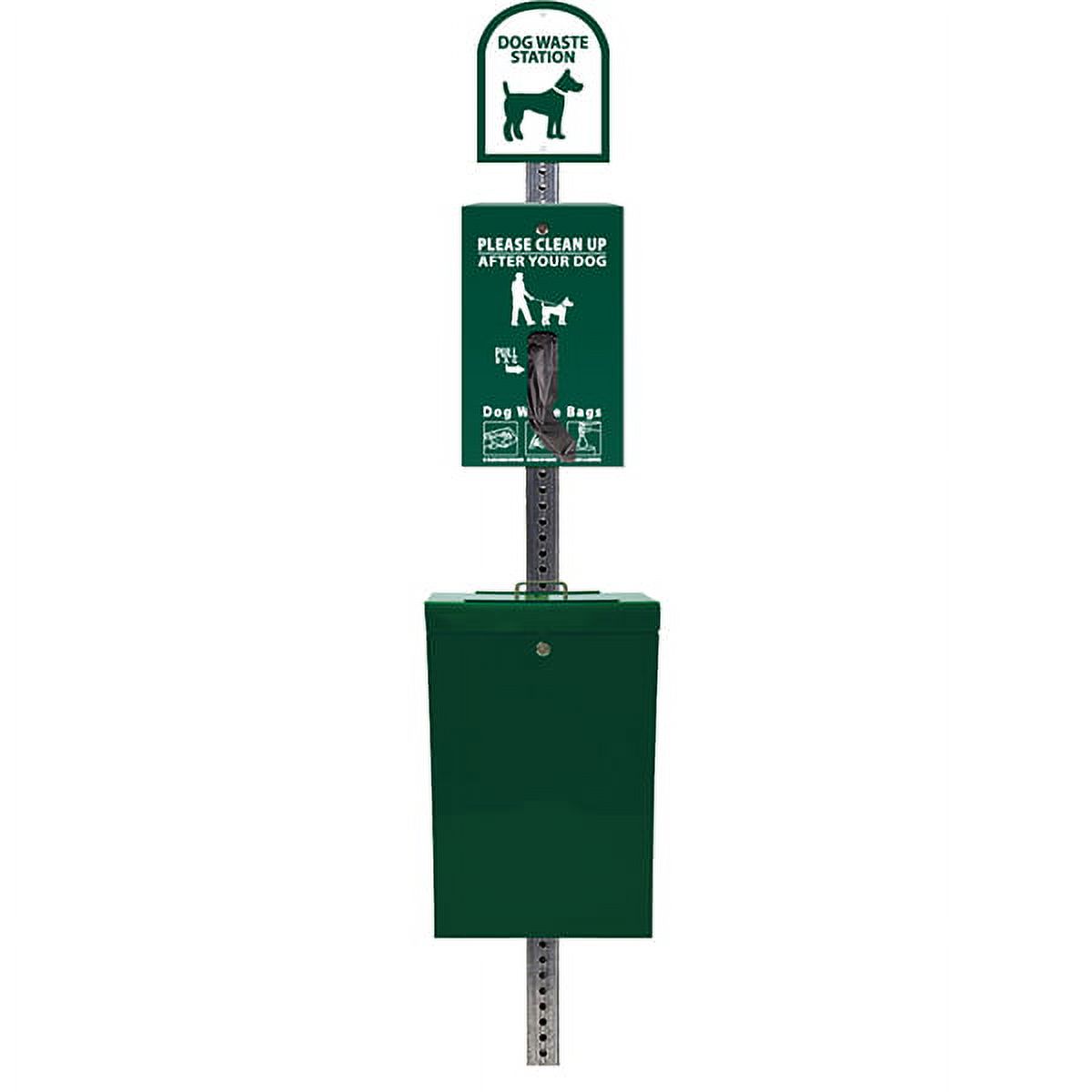 The Gladiator® Dog Waste Station / EZ-Tie Hanging Bag System (Green)