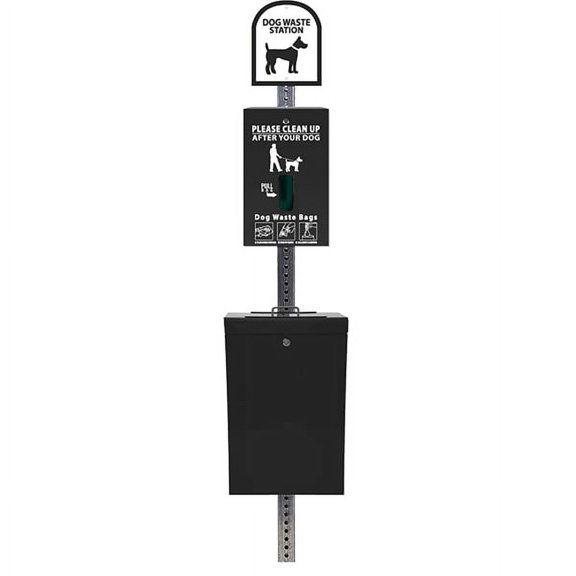 The Gladiator Dog Waste Station / MittN Bag System (Black)