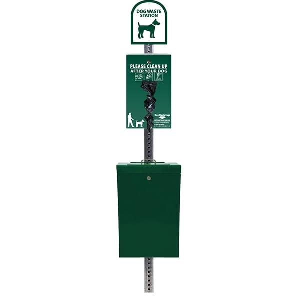 The Gladiator® Dog Waste Station / Roll Bag System (Green)
