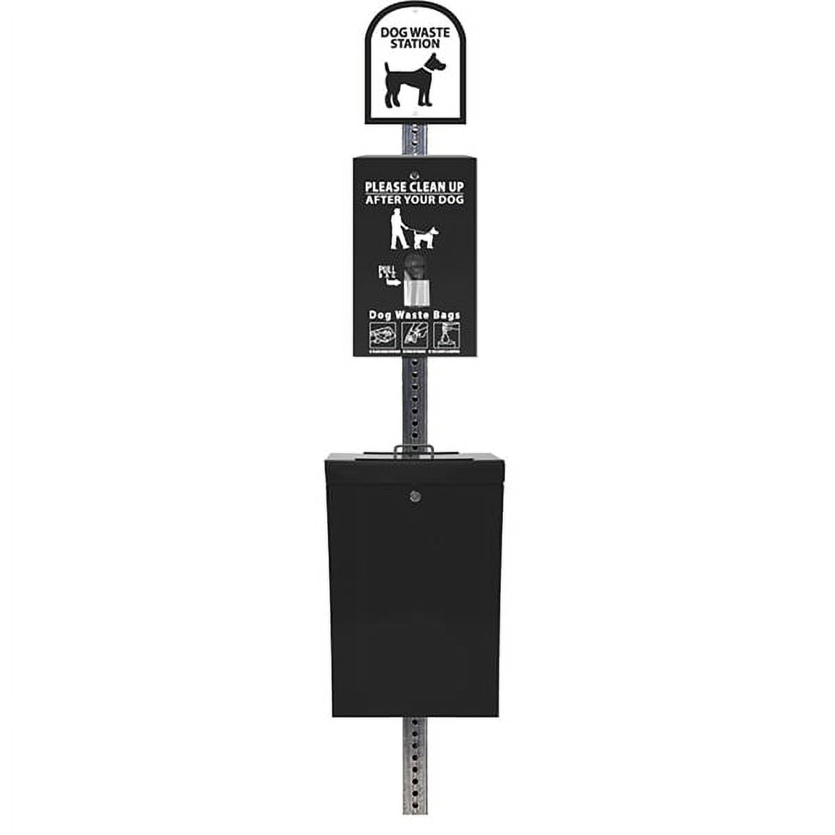 The Gladiator® Dog Waste Station / SINGLpul® Header Bag System (Black)