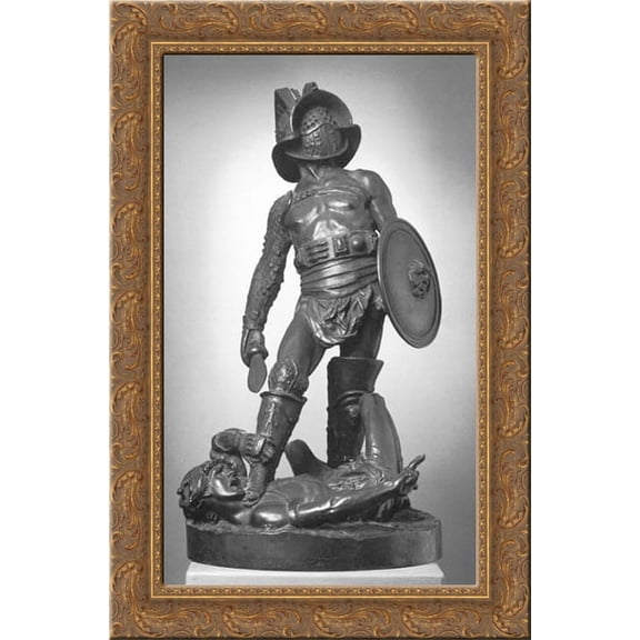 The Gladiators 17x24 Gold Ornate Wood Framed Canvas Art by Gerome, Jean Leon