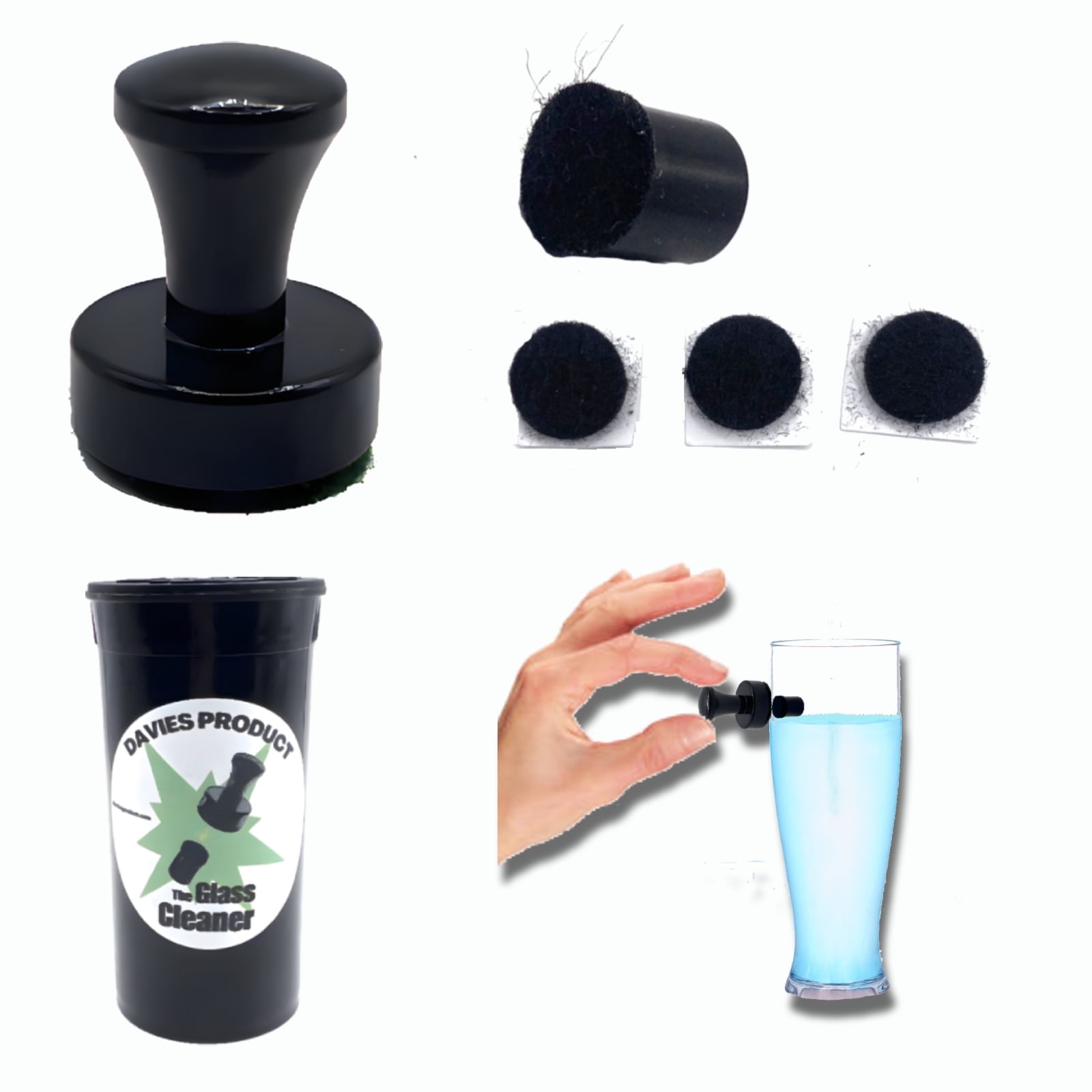Black Magnetic Non-Toxic Reusable Glass Scrubber Kit