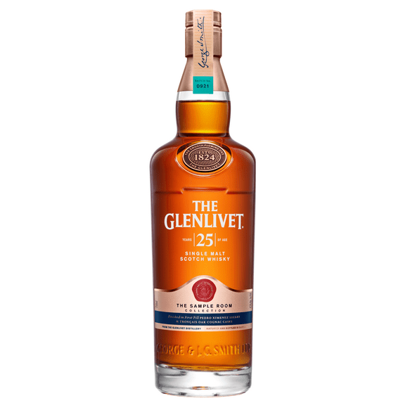 The Glenlivet 25 Year Old Single Malt Scotch Whisky, 750 ml Bottle, 43% ABV