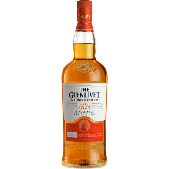 The Glenlivet Caribbean Reserve Single Malt Scotch Whisky, 1 L Bottle, 40% ABV