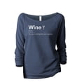 thumbnail image 1 of The Glue Holding This Year Together, Wine Women's Fashion Slouchy 3/4 Sleeves Raglan Lightweight Sweatshirt Navy 2X-Large, 1 of 3