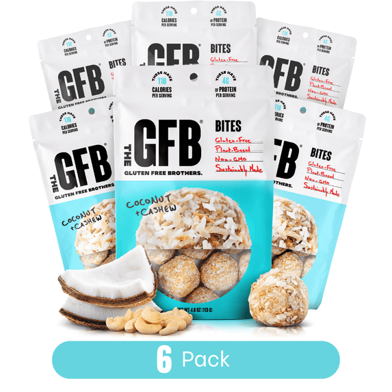 The GFB, Coconut Cashew Bites Protein Balls, 6 Pack, Vegan - Walmart.com