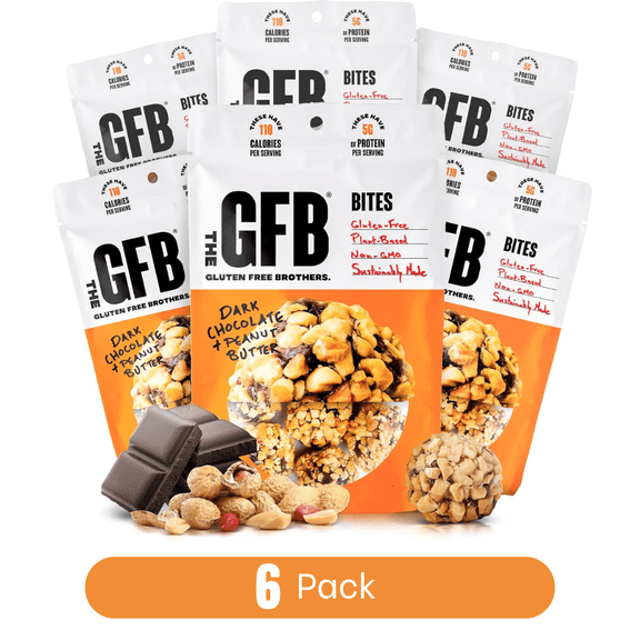 The Gluten Free Brothers Dark Chocolate Peanut Butter Bites Protein Energy Balls, 4 oz (6 Count)