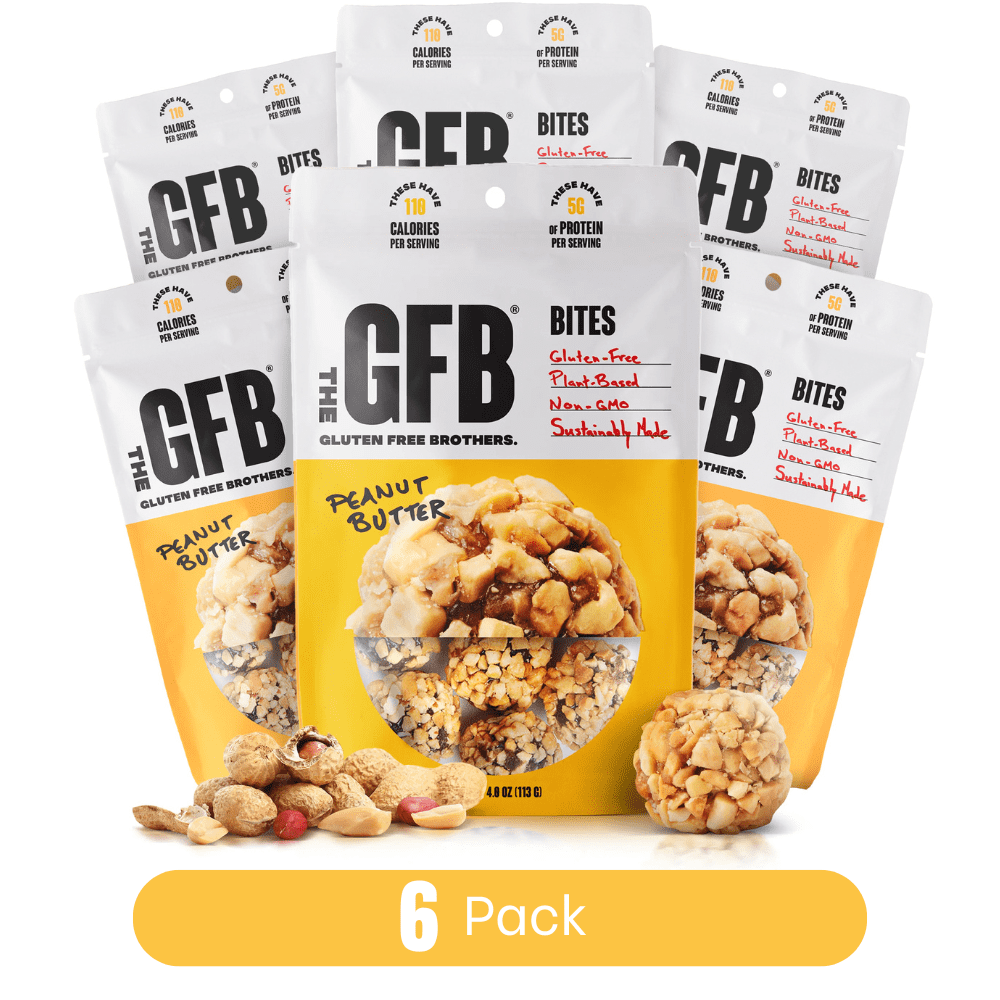 The Gluten Free Brothers Peanut Butter Bites, Protein Balls – Non GMO, Soy Free, Vegan – 4 oz (6 ct)