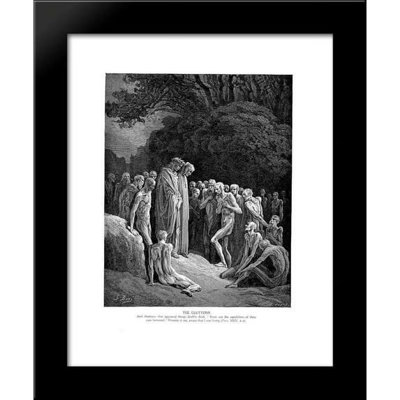 The Gluttons 20x24 Framed Art Print by Gustave Dore