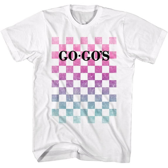The Go-Go's Checkered White Adult T-Shirt 6Xl