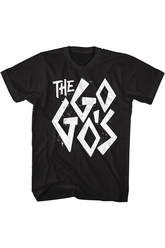 The Go-Go's Distress Logo Black Adult T-Shirt Xlt