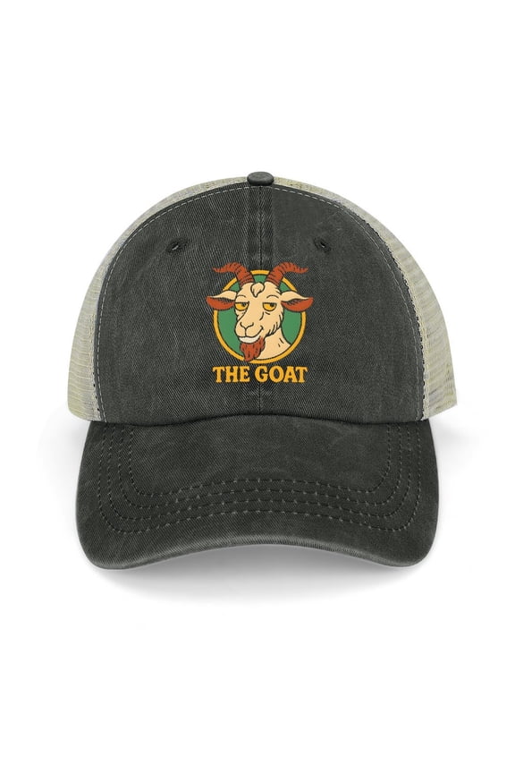 The Goat Black Baseball Cap for Men Women, Adjustable Snapback Hats Trucker Hat