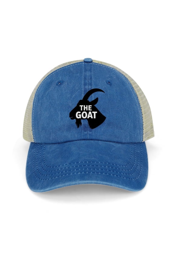 The Goat Dark Blue Baseball Cap for Men Women, Adjustable Snapback Hats Trucker Hat