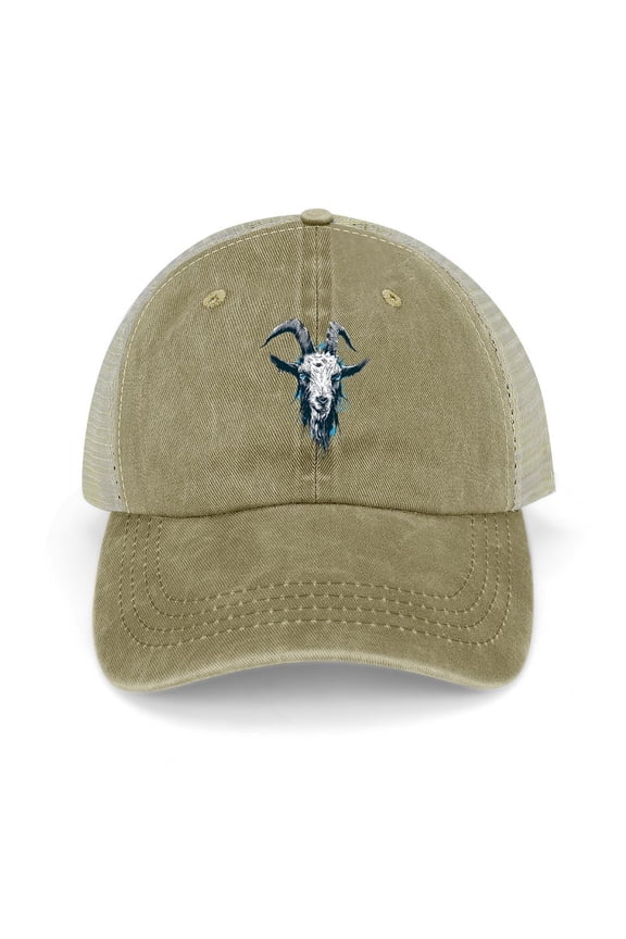 The Goat Khaki Baseball Cap for Men Women, Adjustable Snapback Hats Trucker Hat