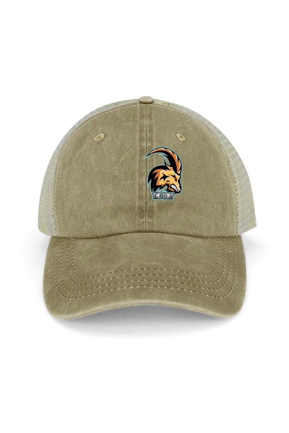 The Goat Khaki Baseball Cap for Men Women, Adjustable Snapback Hats Trucker Hat