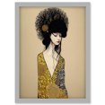 thumbnail image 1 of The Goddess in Gold Black Klimt Style Robe Artwork Framed Wall Art Print A4, 1 of 4