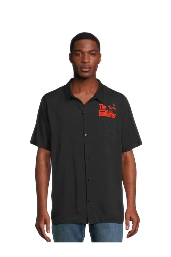 The Godfather Men's Rayon Shirt with Short Sleeves, Sizes XS-XXXL