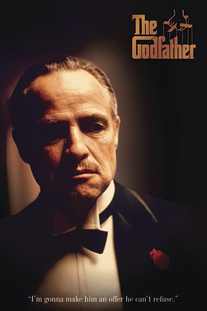 The Godfather - Movie Poster (Don Corleone: I'm Gonna Make Him An Offer) (Black Poster Hanger)