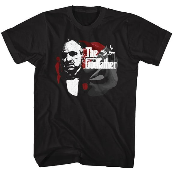 The Godfather Rose And Logo Black Adult T-Shirt 6Xl