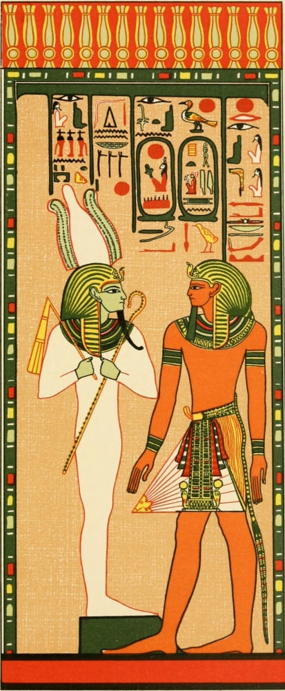 The Gods of the Egyptians 1904 King Seti I addressing Osiris Khent-Amentet Canvas Art - Unknown (24 x 36)
