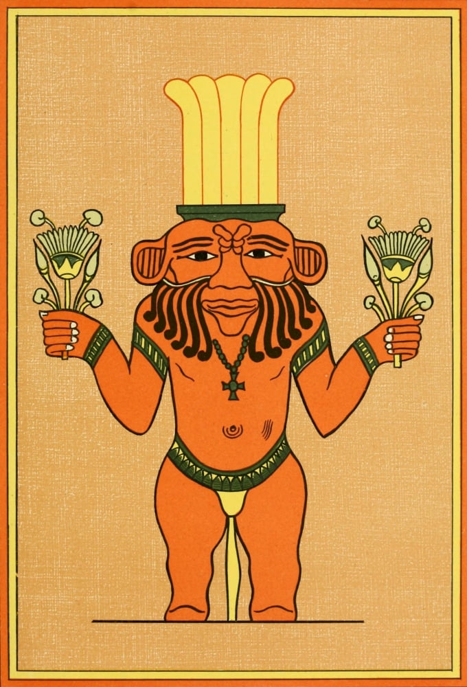 The Gods of the Egyptians 1904 The god Bes Canvas Art - Unknown (18 x 24)