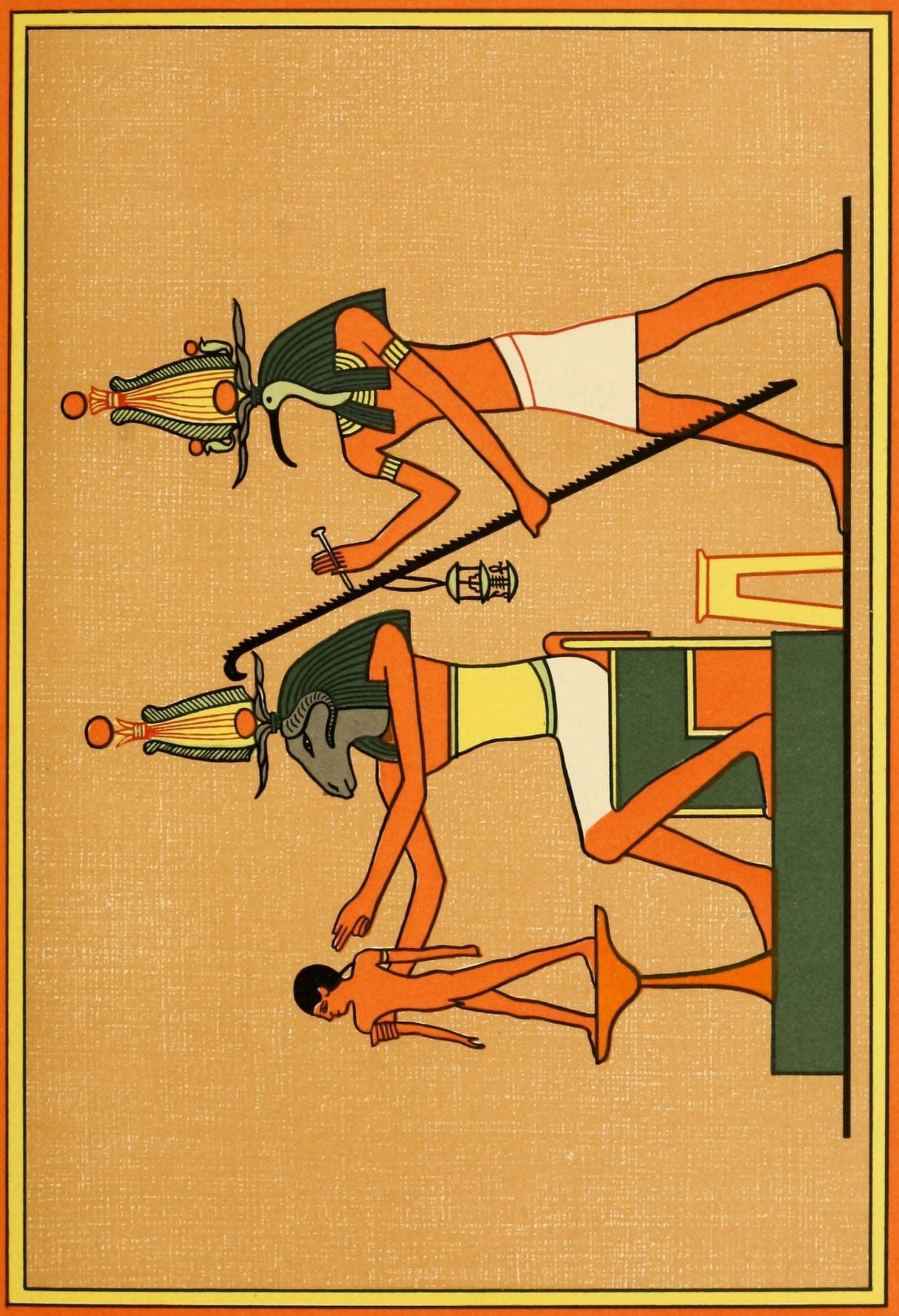 The Gods of the Egyptians 1904 The god Khnemu with Thoth Canvas Art - Unknown (18 x 24)