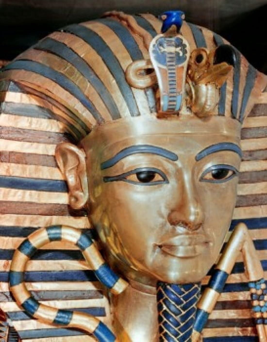 The Gold Mask of Tutankhamen Gold inlaid jewels 1342 BC Egypt Cairo Egyptian Museum Canvas Art - (24 x 36)