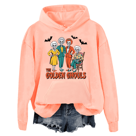 The Golden Ghouls Hoodie Spooky Season Skeleton Halloween Shirt For Women Men