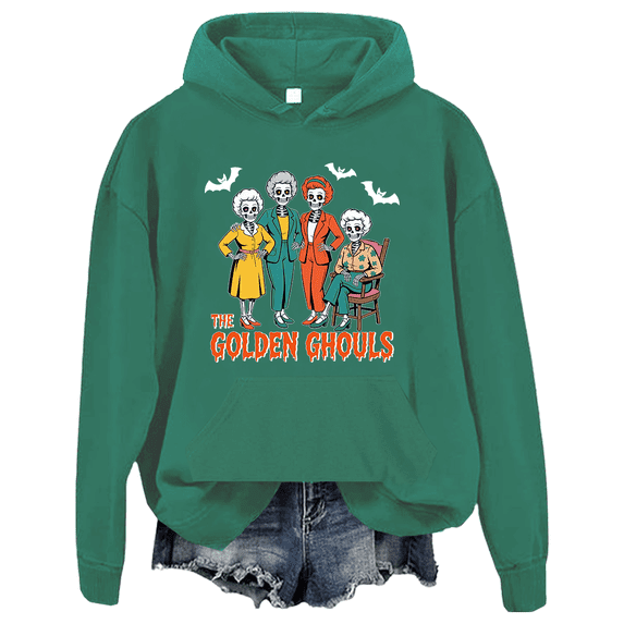 The Golden Ghouls Hoodie Spooky Season Skeleton Halloween Shirt For Women Men