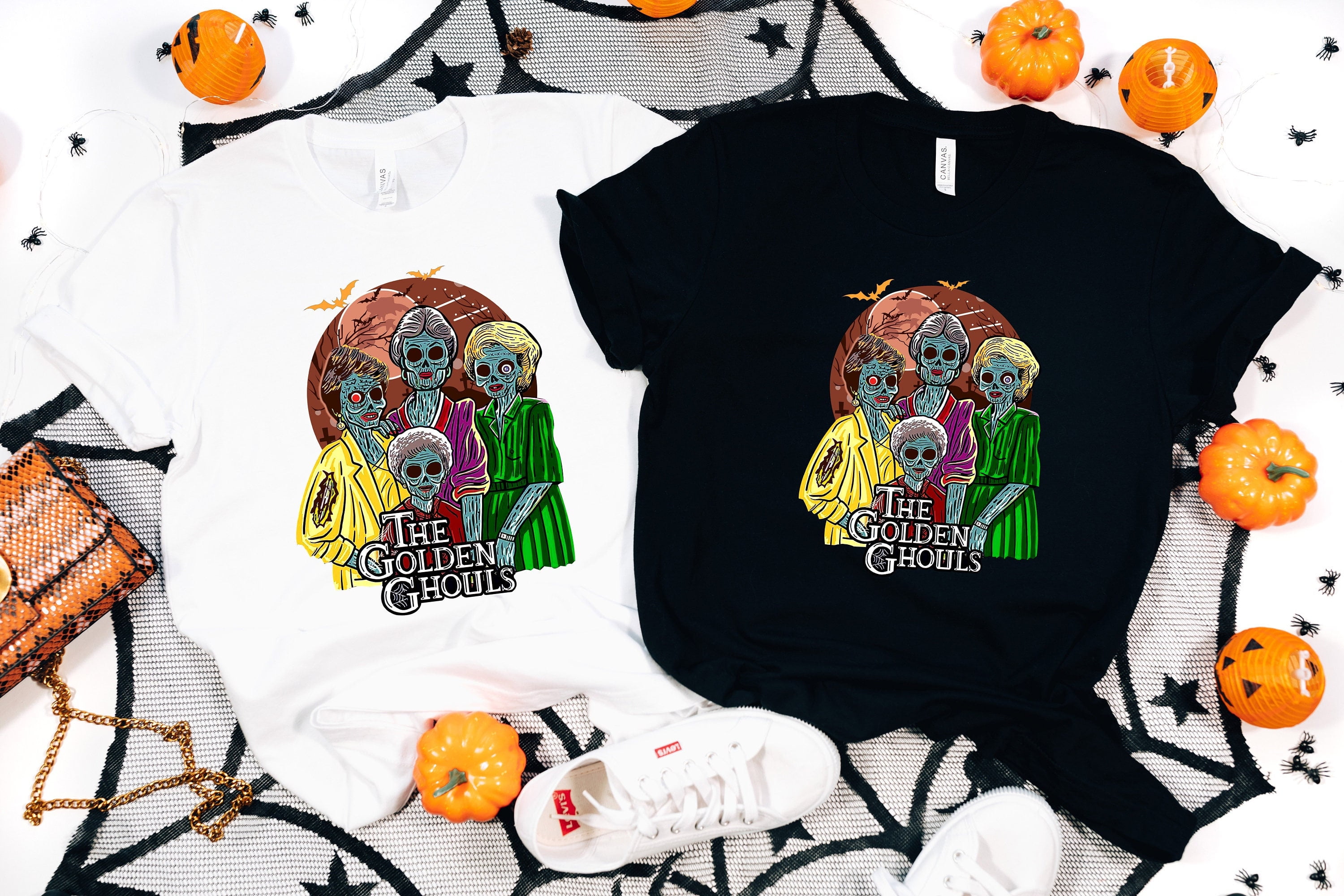The Golden Ghouls Shirt The Golden Girls Horror Halloween Blood Moon ...