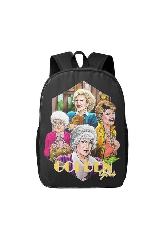 The Golden Backpack 17 Inch Large Capacity Casual Lightweight Daypack Laptop Bag Travel Hiking Camping