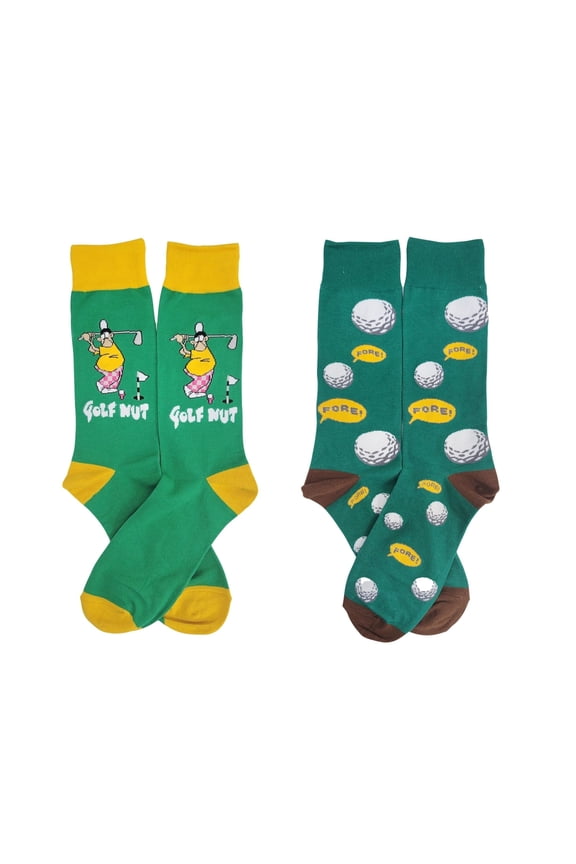 The Golf Nut Set of Socks (Two Pairs) for the Avid Golfer