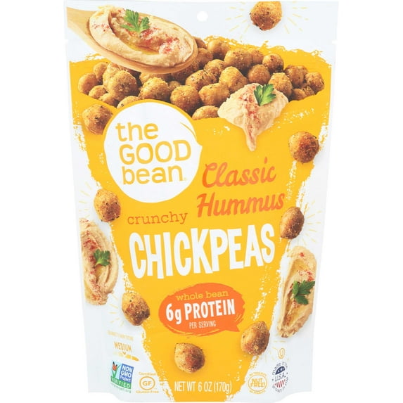 The Good Bean Classic Hummus Crunchy Chickpeas, 6 Ounce -- 6 per case.