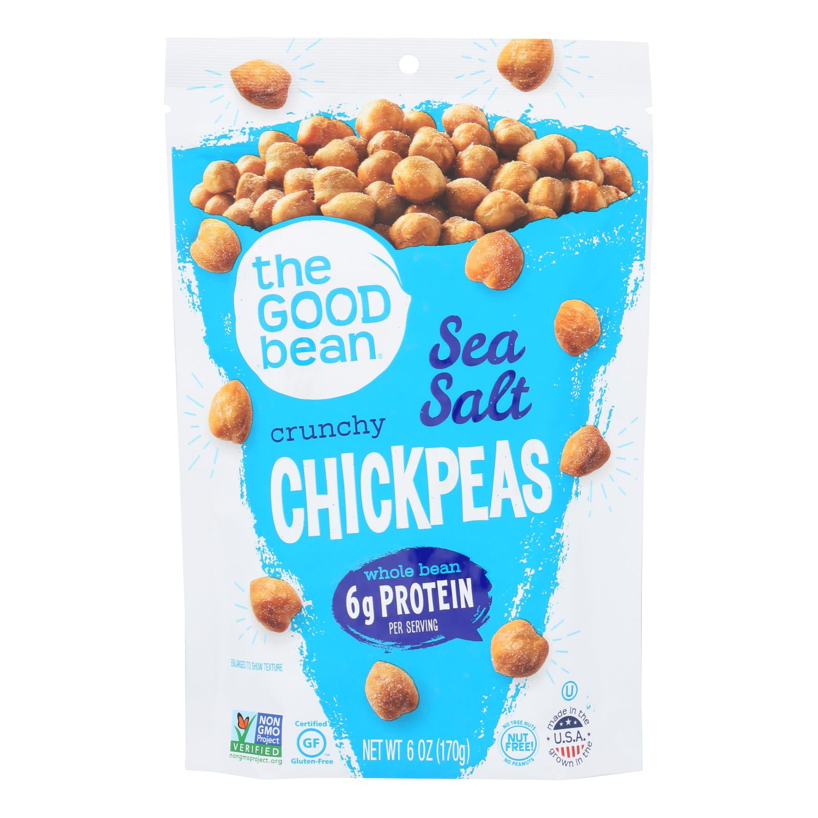The Good Bean Garbanzo Crispy Crunchy Chickpea Snacks, Sea Salt, Pack ...
