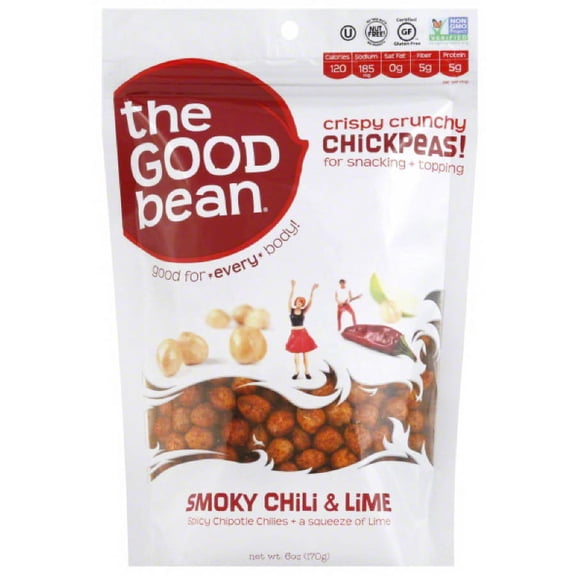 The Good Bean Smoky Chili & Lime Chickpeas, 6 oz, (Pack of 6)