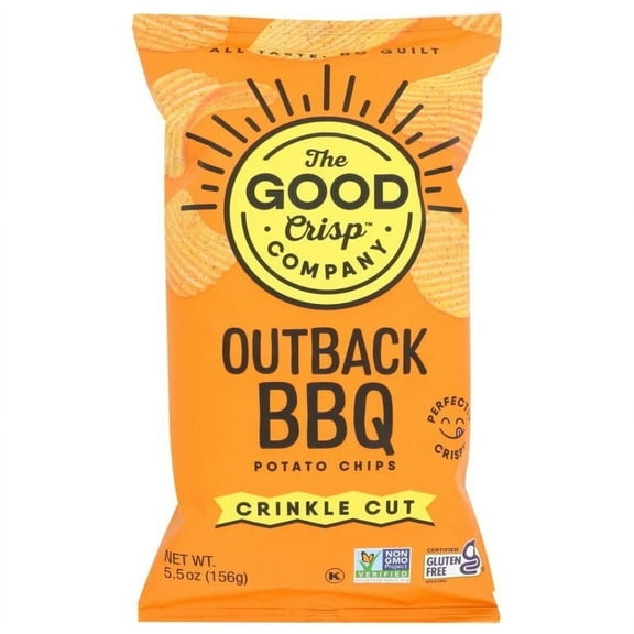 The Good Crisp Company Gluten Free Potato Chip Crinkle Cut BBQ - 5.5 oz Pack of 2