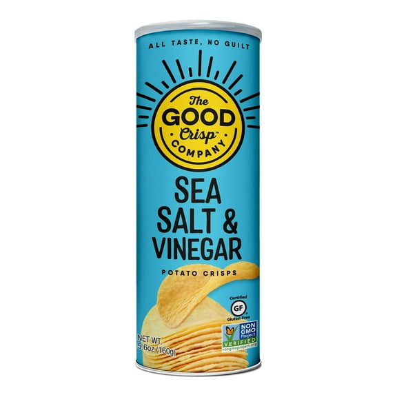 The Good Crisp Company Gluten Free Sea Salt and Vinegar Snack Chips, 5.6 oz (Pack of 4)