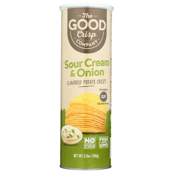 The Good Crisp Company Gluten Free Sour Cream and Onion Snack Chips, 5.6 oz (Pack of 6)