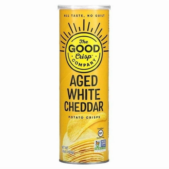 The Good Crisp Company, Potato Crisps, Aged White Cheddar, 5.6 oz Pack of 3