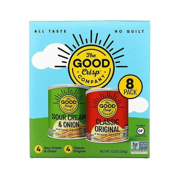 The Good Crisp Company, Potato Crisps, Variety Pack, 8 Count, 1.6 oz Pack of 4